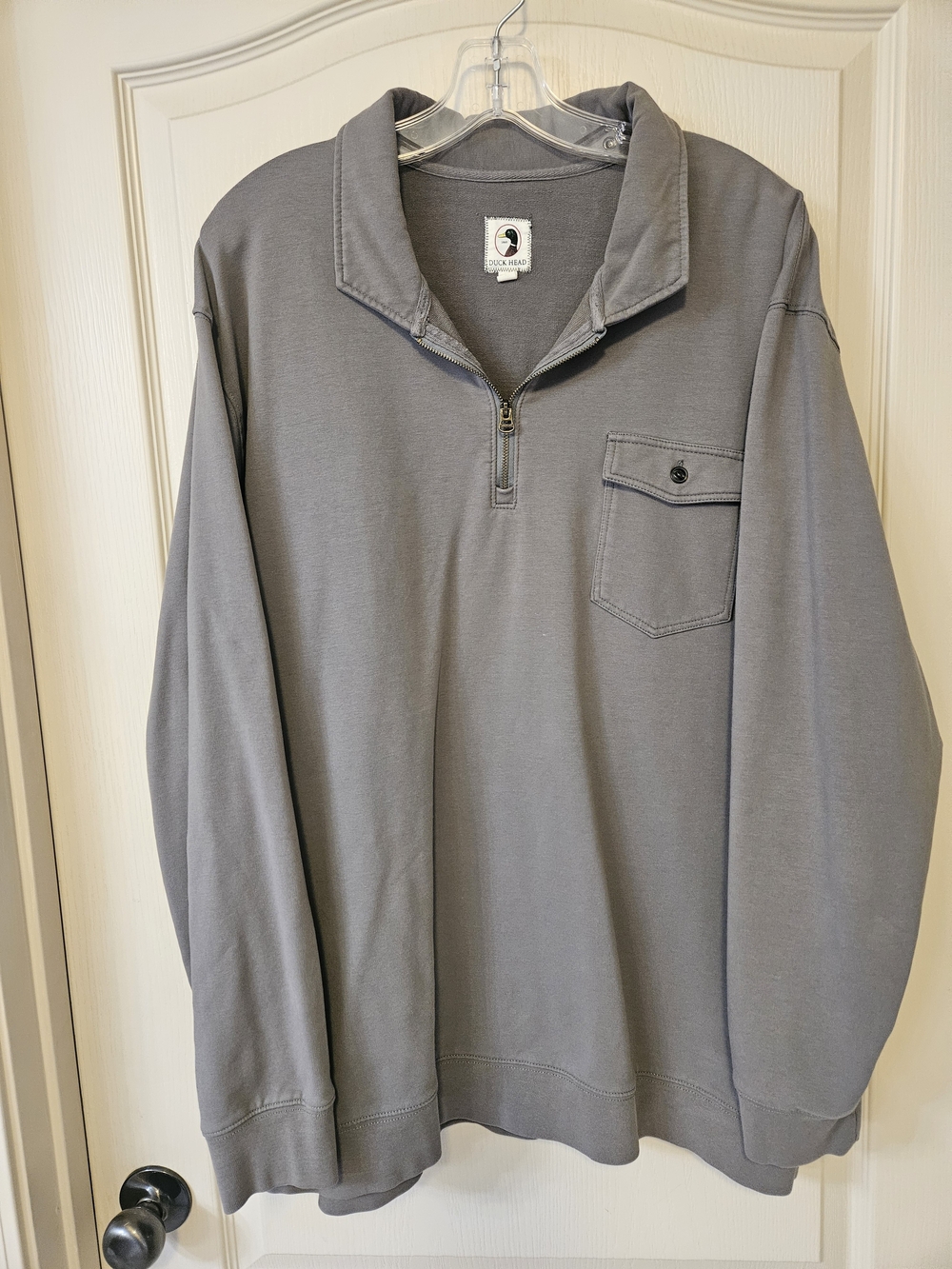 Duck Head Olive Gray Quarter-Zip Pullover